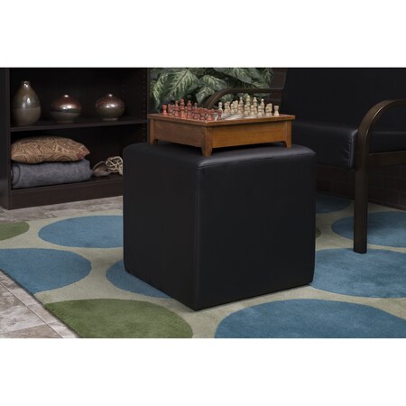 Regency Ottomans, 15 W, 15 H, Vinyl, Black N6215BK
